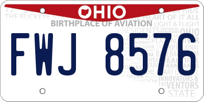 OH license plate FWJ8576