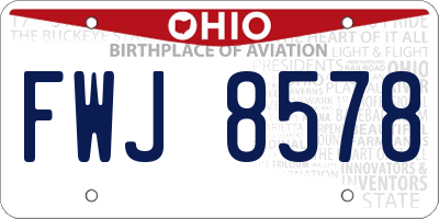 OH license plate FWJ8578