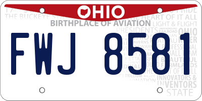 OH license plate FWJ8581