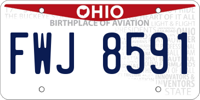 OH license plate FWJ8591