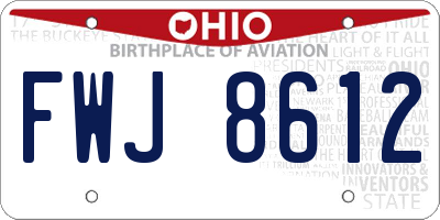 OH license plate FWJ8612