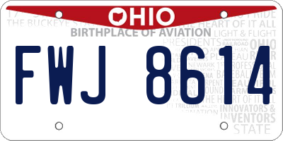 OH license plate FWJ8614