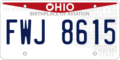 OH license plate FWJ8615