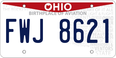 OH license plate FWJ8621