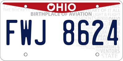 OH license plate FWJ8624
