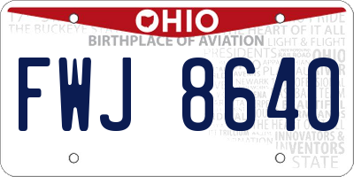 OH license plate FWJ8640