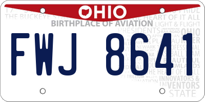 OH license plate FWJ8641
