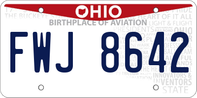 OH license plate FWJ8642