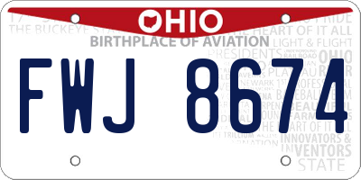 OH license plate FWJ8674