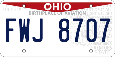 OH license plate FWJ8707
