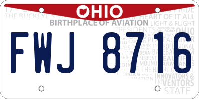 OH license plate FWJ8716