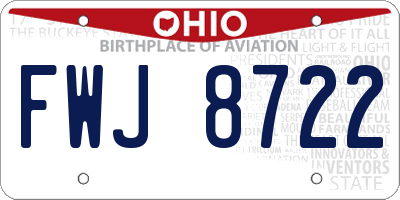 OH license plate FWJ8722