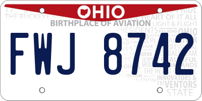 OH license plate FWJ8742