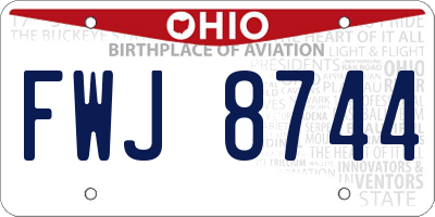 OH license plate FWJ8744