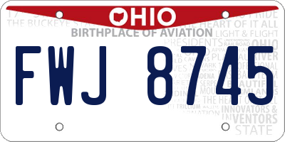 OH license plate FWJ8745