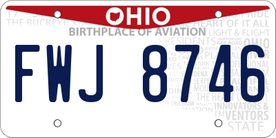 OH license plate FWJ8746