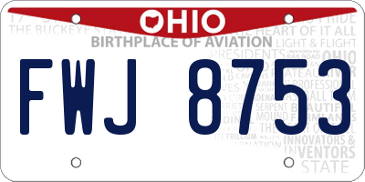 OH license plate FWJ8753