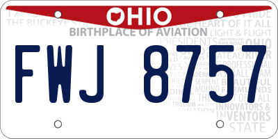 OH license plate FWJ8757