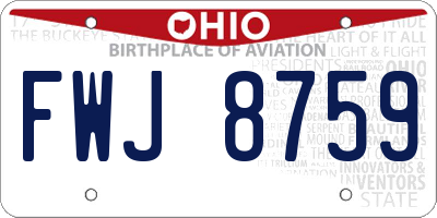OH license plate FWJ8759