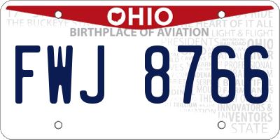 OH license plate FWJ8766