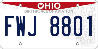 OH license plate FWJ8801