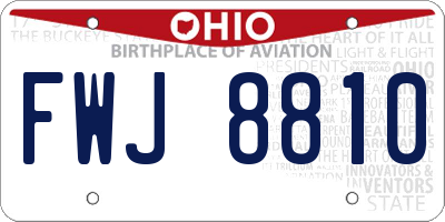 OH license plate FWJ8810