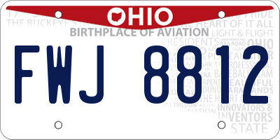 OH license plate FWJ8812