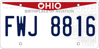 OH license plate FWJ8816