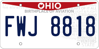 OH license plate FWJ8818