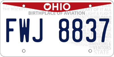 OH license plate FWJ8837