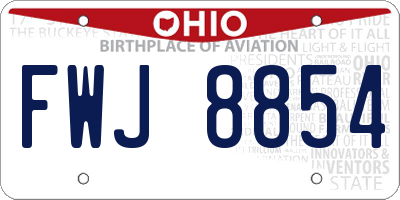 OH license plate FWJ8854