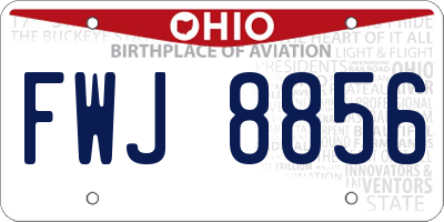 OH license plate FWJ8856