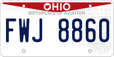 OH license plate FWJ8860