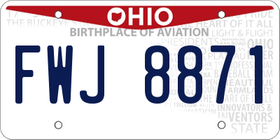 OH license plate FWJ8871