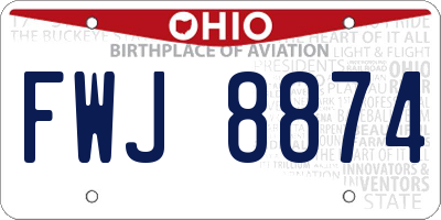 OH license plate FWJ8874