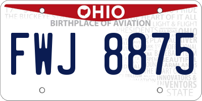OH license plate FWJ8875