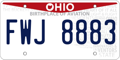 OH license plate FWJ8883