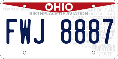 OH license plate FWJ8887