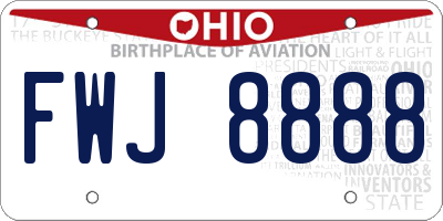 OH license plate FWJ8888