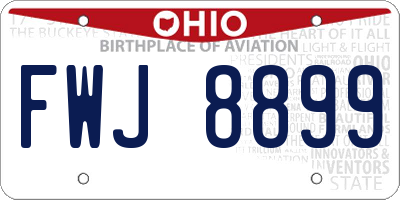 OH license plate FWJ8899