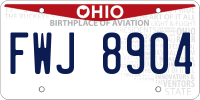 OH license plate FWJ8904
