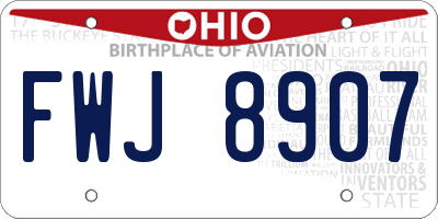 OH license plate FWJ8907
