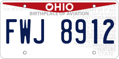 OH license plate FWJ8912