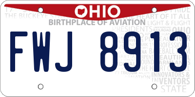 OH license plate FWJ8913