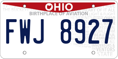 OH license plate FWJ8927
