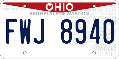 OH license plate FWJ8940