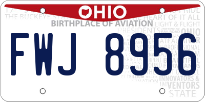 OH license plate FWJ8956