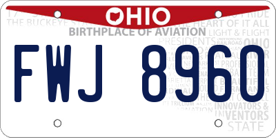 OH license plate FWJ8960