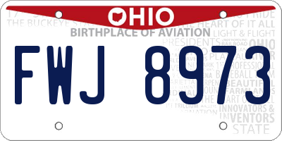 OH license plate FWJ8973