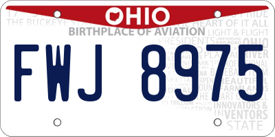 OH license plate FWJ8975